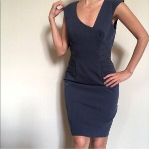 Black Halo Navy Midi Dress